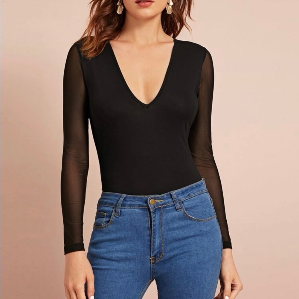 black sheer long sleeve
